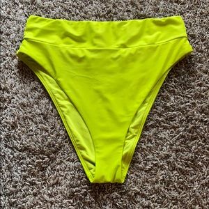 Aerie High CutWaist Cheeky Bikini Bottom AE LIME